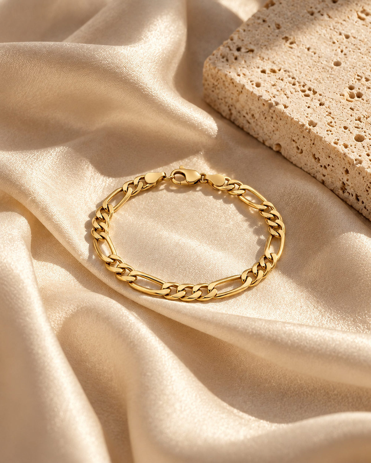 Bracelet Luca sur soie champagne