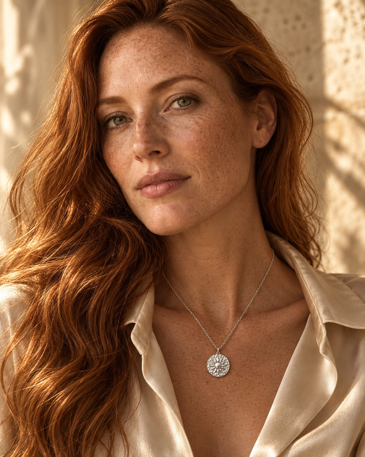 Collier Giulia argent, au porté