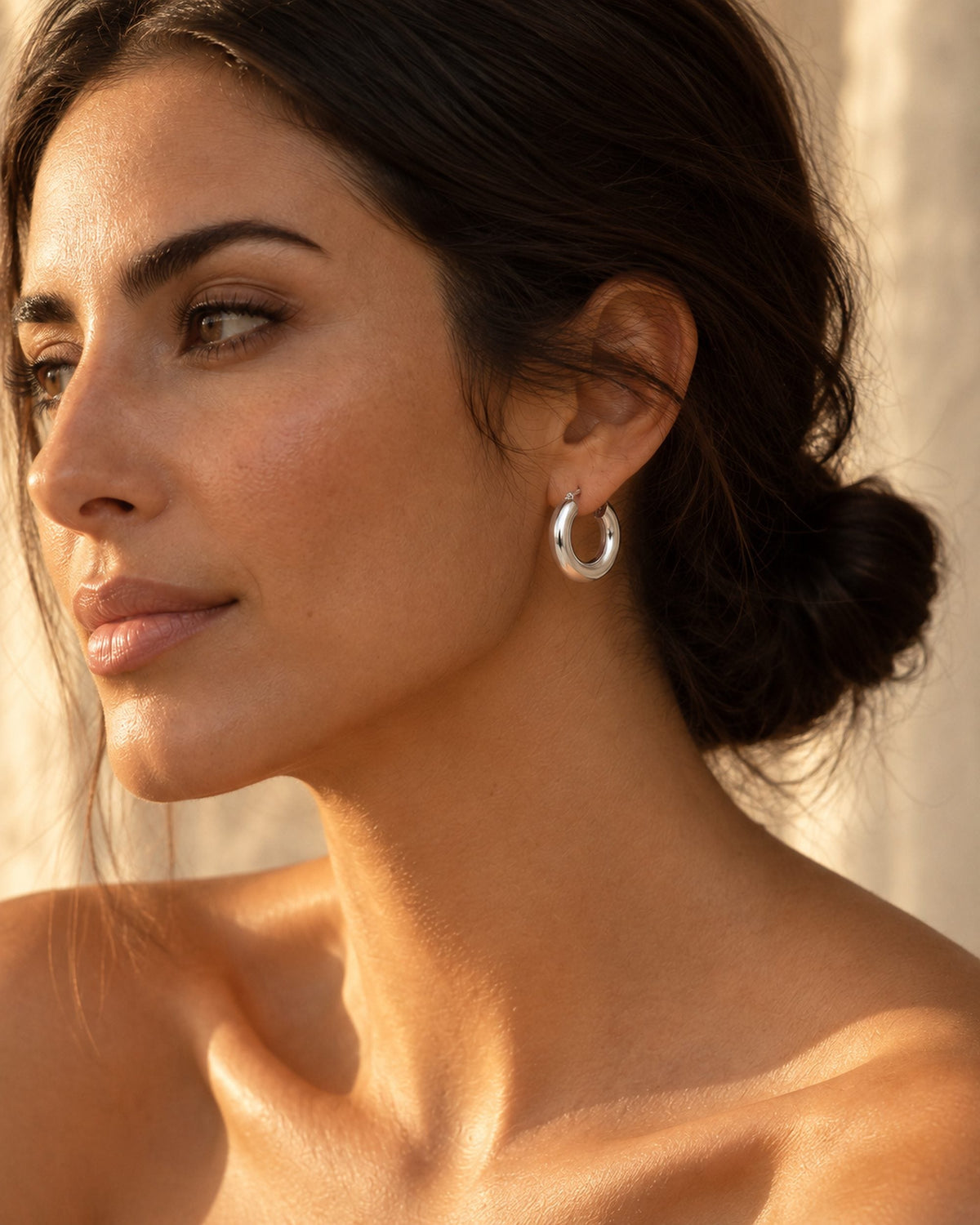 Créoles Chiara argent, au porté