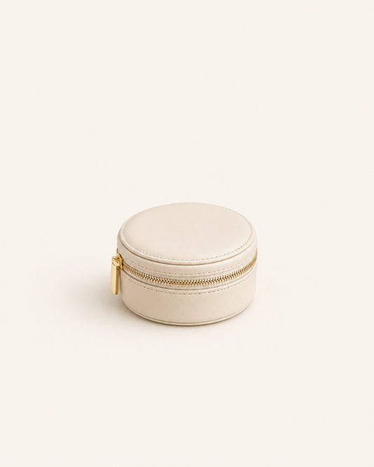 Écrin de voyage en cuir crème