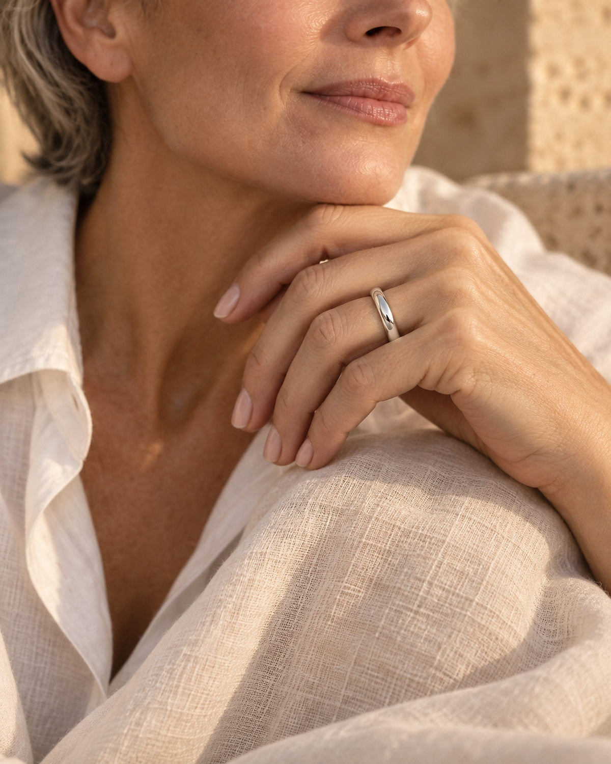 Jonc Carla argent, au porté